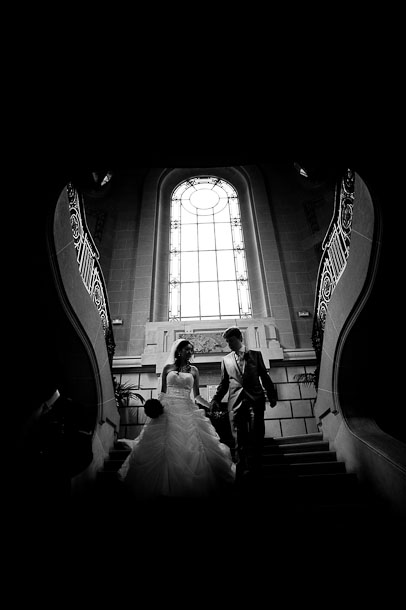 Photo de mariage magnifique jeu de lumière
